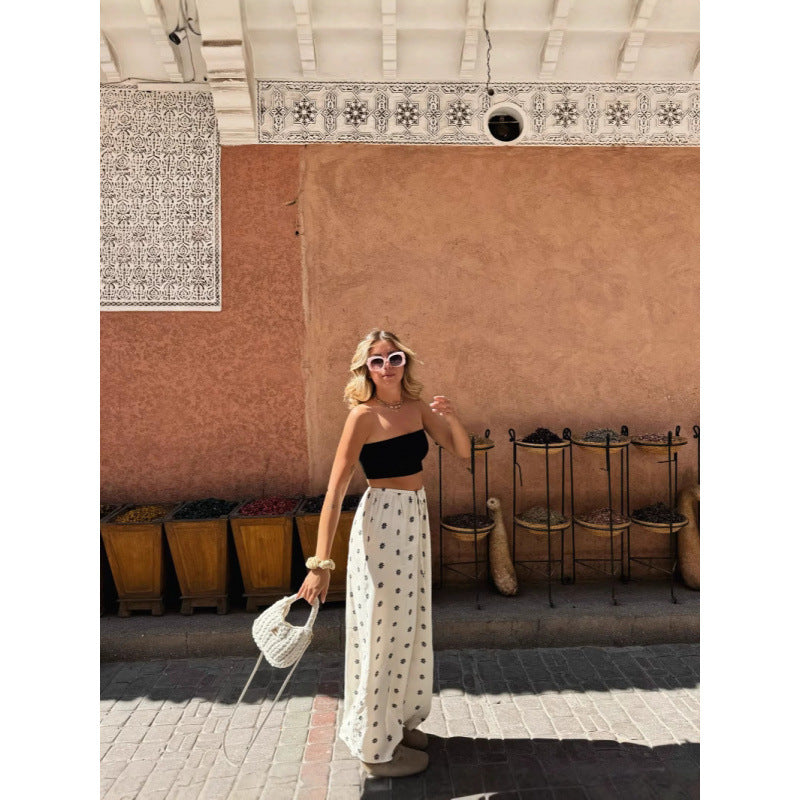 Damen Lässige Schlaghose mit modischem Print Fudus