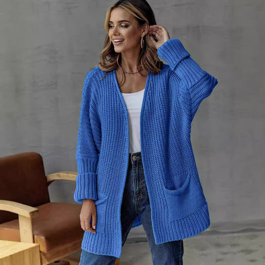 Damen Grobstrickcardigan mit praktischen Taschen und lässigem Schnitt Fudus