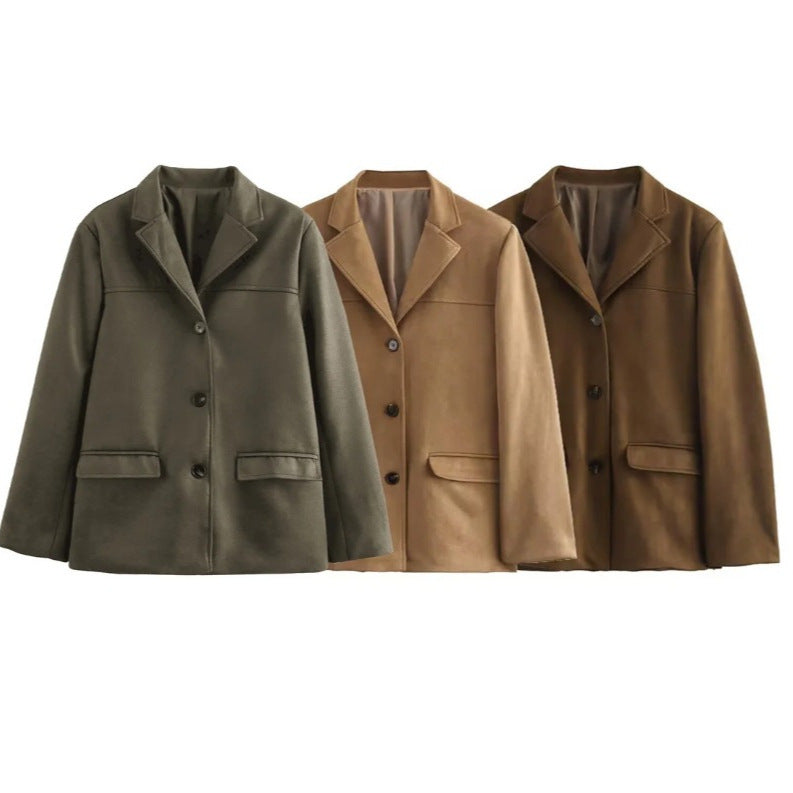 Damen Hochwertige Blazerjacke aus strukturiertem Material Fudus