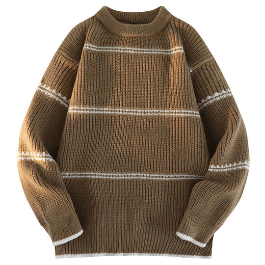 Damen Kuscheliger Strickpullover mit streifendem Design Fudus