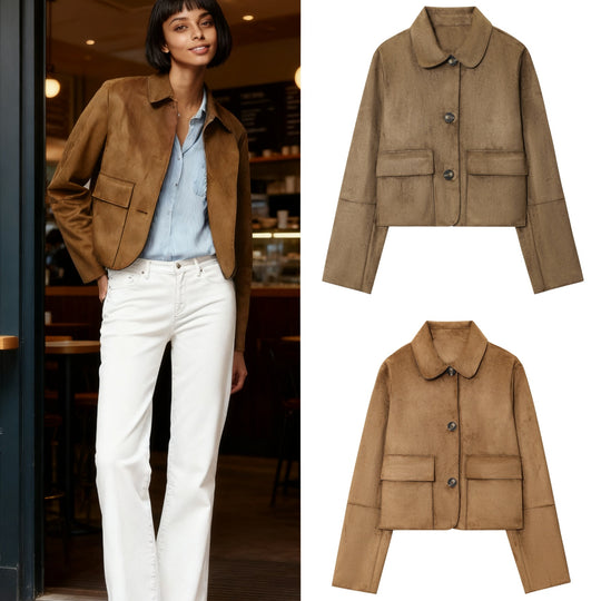 Damen Kurzjacke mit praktischen Taschen Fudus