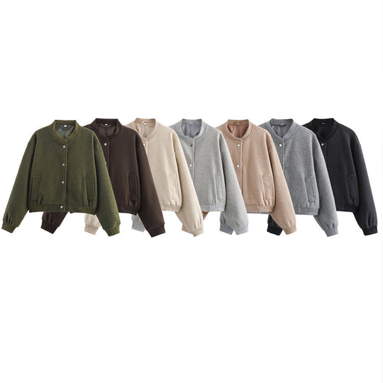 Damen Lässige Oversize-Jacke mit Knopfverschluss