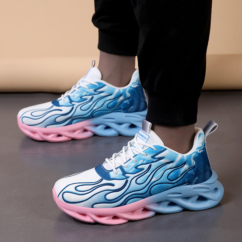 Damen Hohe Performance Sneaker mit einzigartigem Flammenmuster Fudus