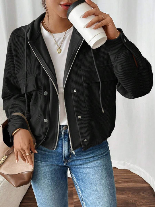 Damen Kurzjacke mit Rippenstruktur Fudus