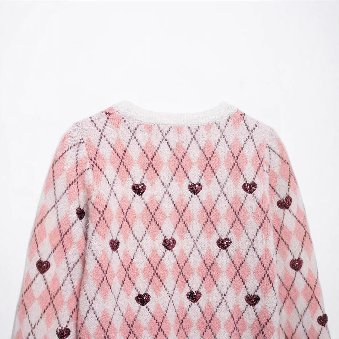 Damen Kuscheliger Pullover mit Herzdesign Fudus