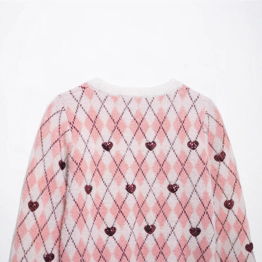 Damen Kuscheliger Pullover mit Herzdesign Fudus