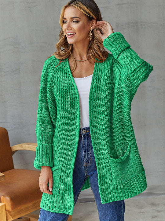 Damen Grobstrickcardigan mit praktischen Taschen und lässigem Schnitt Fudus