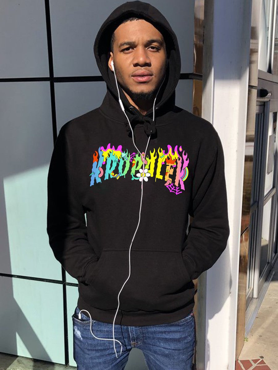 Damen Kapuzenpullover mit kreativem Foliendesign und bequemer Passform Fudus