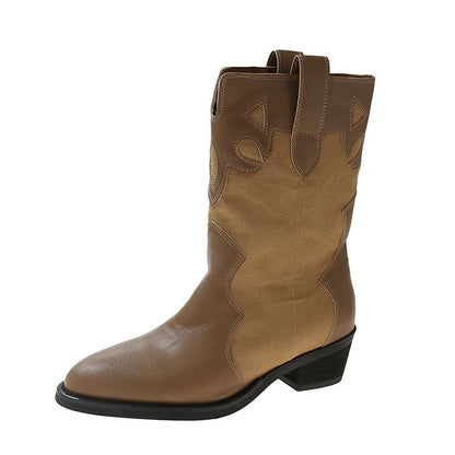 Damen Cowboy-Stiefel mit modischem Stickmotiv Fudus