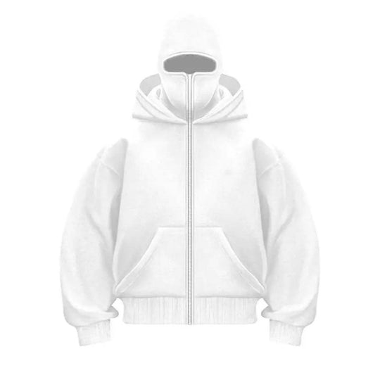 Damen Modischer Kapuzenpullover mit hochabschließendem Reißverschluss Fudus