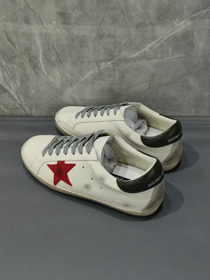 Herren Leder Sneaker Freizeit Bequem Stilvoll Stern Detail