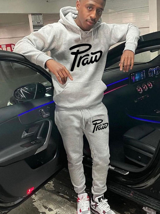 Damen Hoodie- und Jogginghose-Set mit lässigem Logoaufdruck Fudus