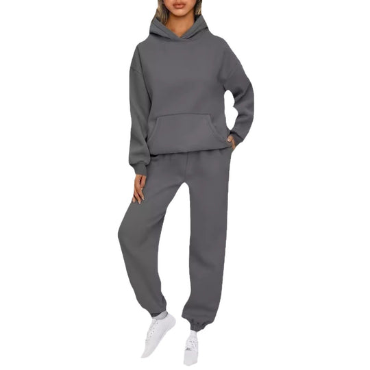 Damen Jogginganzug Hoodie Sportlich Baumwollmischung Weich Atmungsaktiv