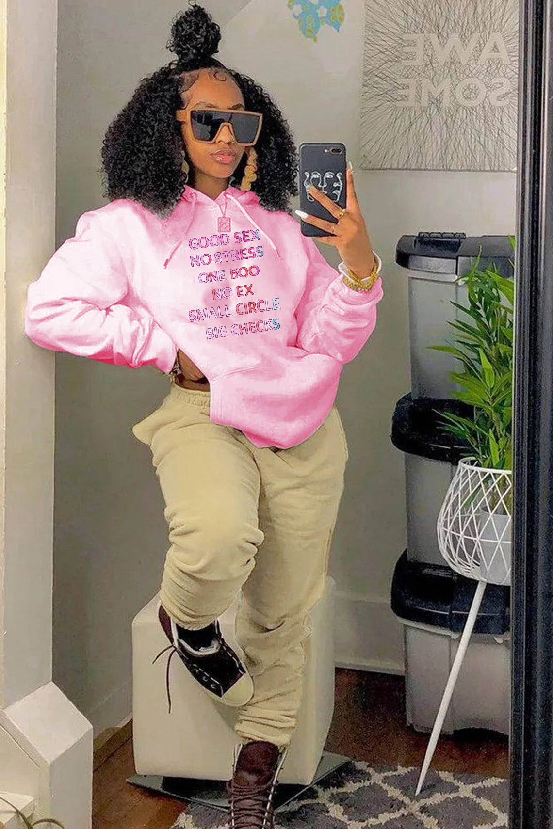 Damen Kapuzenpullover mit kreativem Spruch Fudus