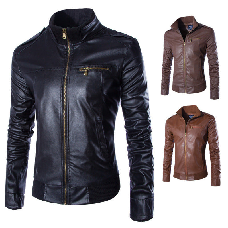 Herren Lederjacke im Biker-Stil Fudus