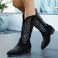 Damen Cowboy-Stiefel mit elegantem Stickdesign Fudus