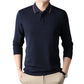 Herren elegantes Langarm-Polo mit modernem Kragen und stylischen Akzenten Fudus