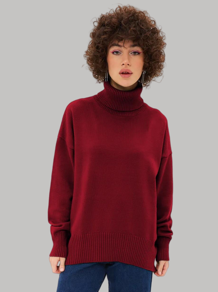 Damen Hochwertiger Rollkragenpullover Fudus