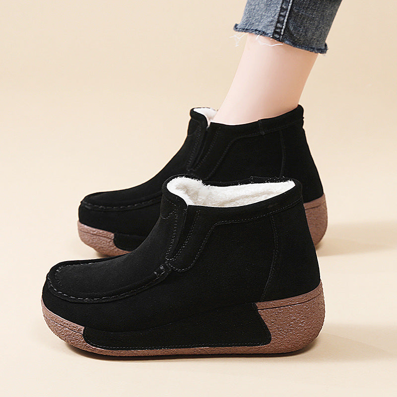 Damen Komfortable Warmgefütterte Stiefeletten mit rutschfester Sohle Fudus