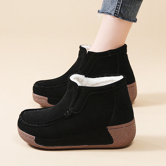 Damen Komfortable Warmgefütterte Stiefeletten mit rutschfester Sohle Fudus
