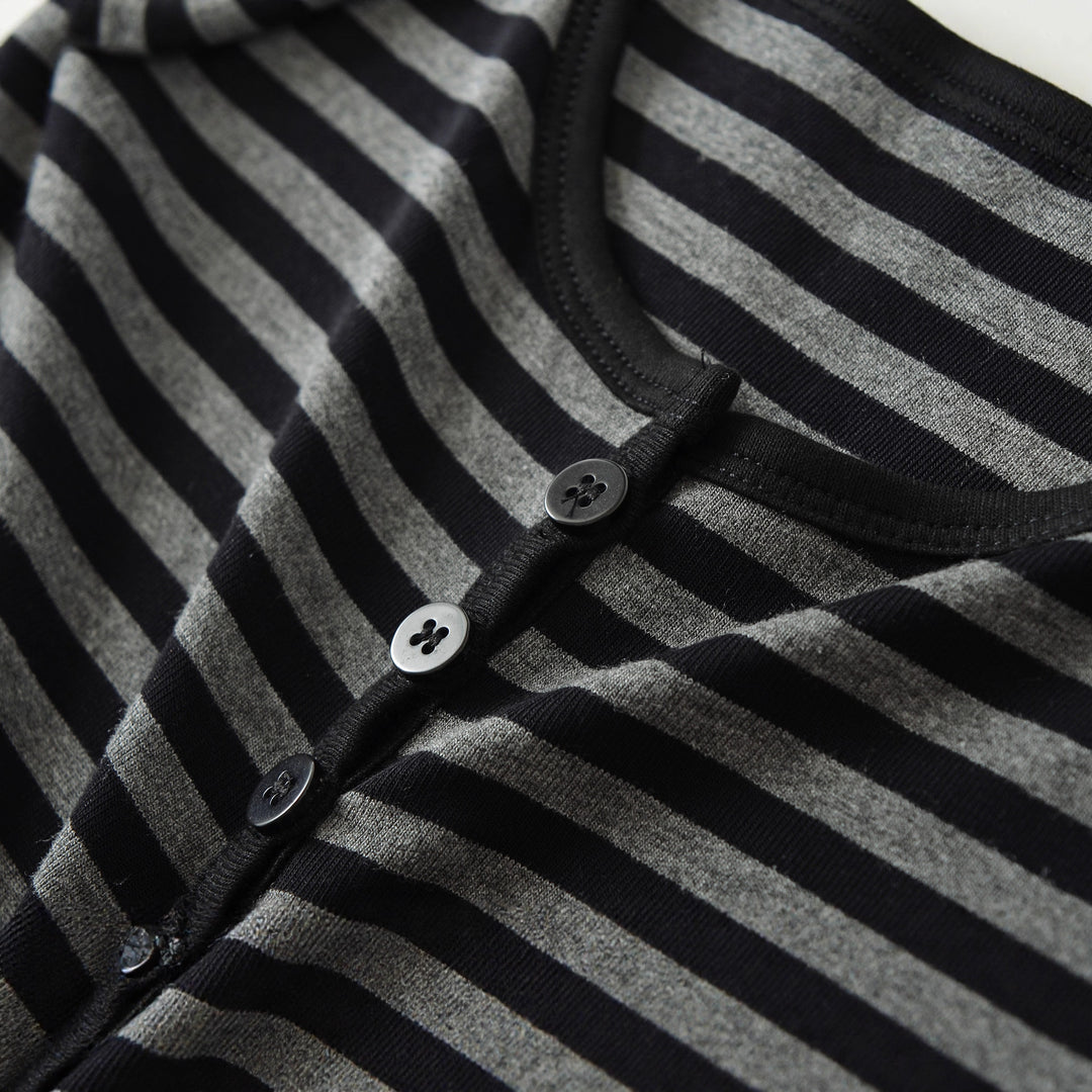 Damen langärmliges gestreiftes Oberteil Fudus