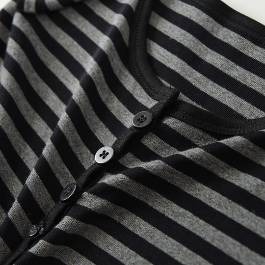 Damen langärmliges gestreiftes Oberteil Fudus