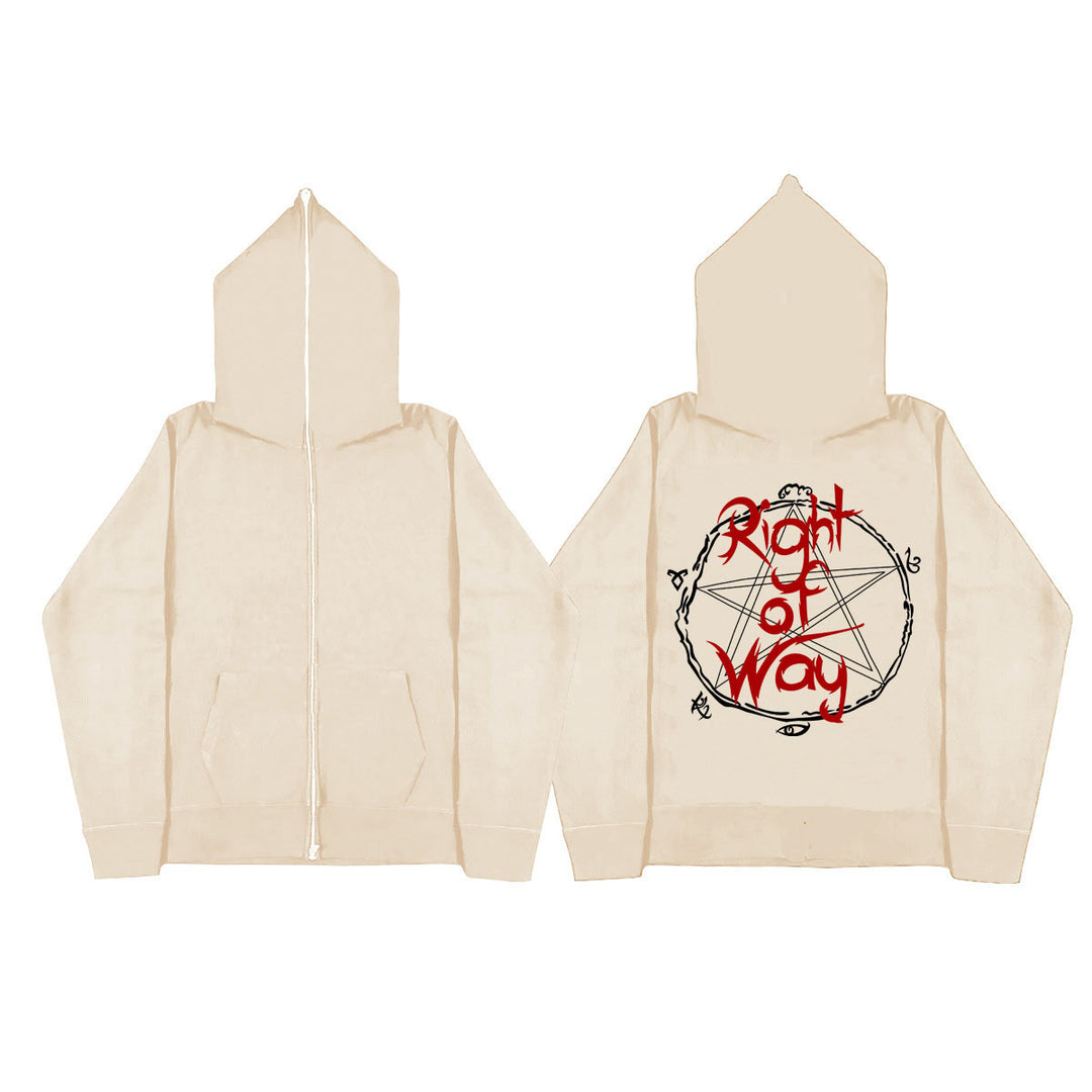 Damen Kapuzenjacke mit einzigartigem grafischem Design und Reißverschluss Fudus