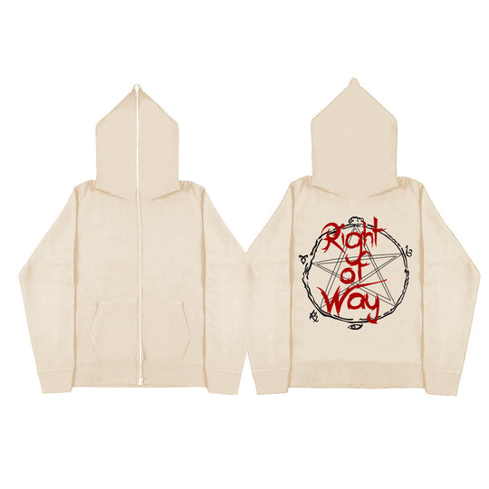 Damen Kapuzenjacke mit einzigartigem grafischem Design und Reißverschluss Fudus