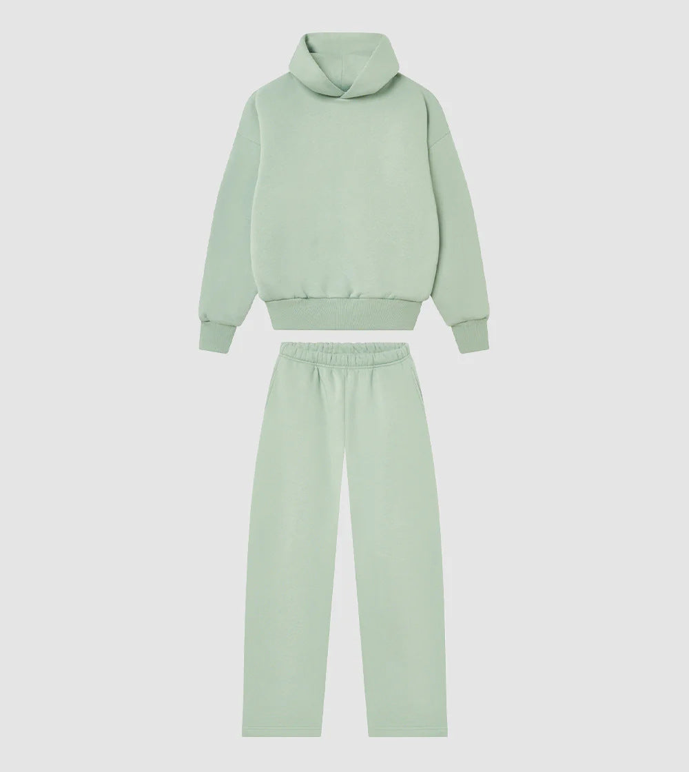 Damen Hoodie- und Jogginghose-Set mit hohem Kragen und elastischem Bund Fudus