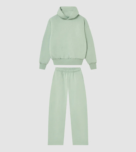 Damen Hoodie- und Jogginghose-Set mit hohem Kragen und elastischem Bund Fudus