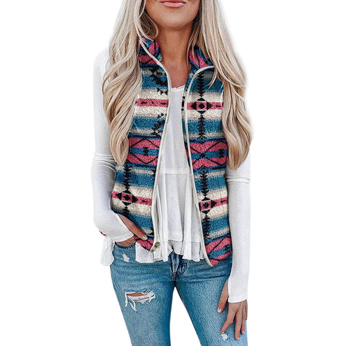 Damen Kuschelige Weste im Aquarell-Design Fudus