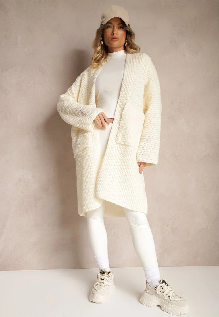 Damen Grobstrickjacke mit lässigem Schnitt und praktischen Taschen Fudus