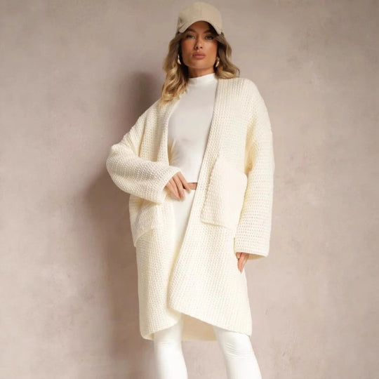 Damen Grobstrickjacke mit lässigem Schnitt und praktischen Taschen Fudus