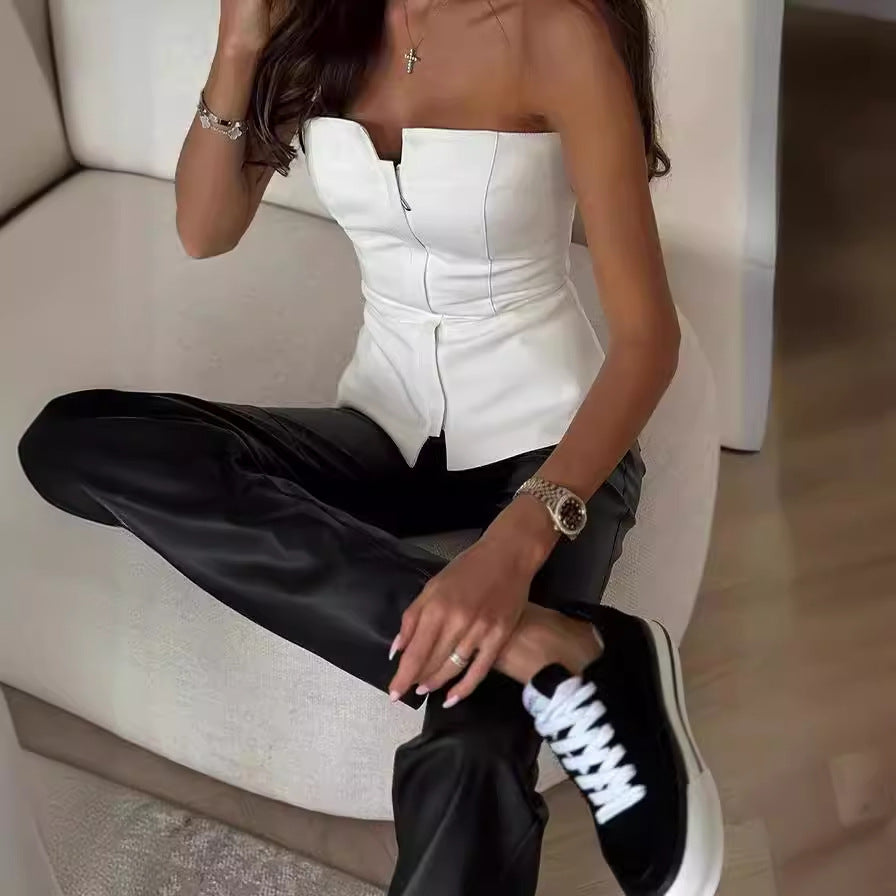 Korsett Frontreißverschluss Top