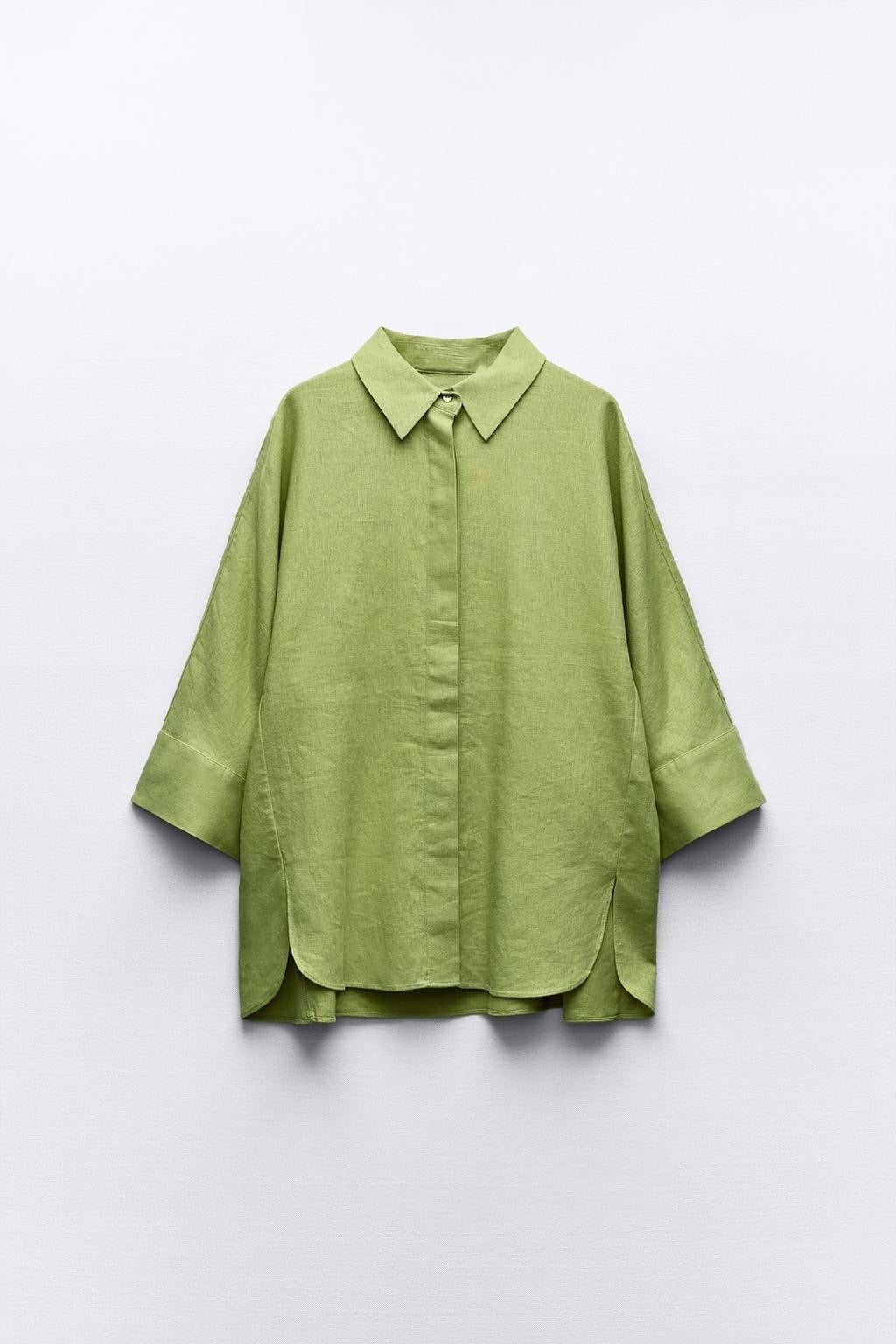 Damen lässige Oversize-Hembluse aus leichtem Baumwollmix mit klassischen Details Fudus