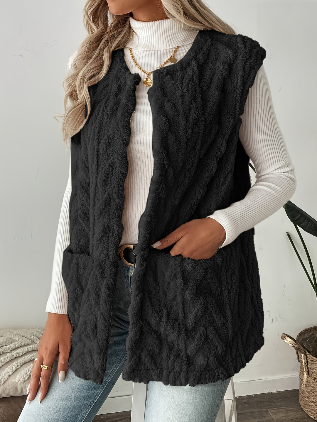 Damen kuschelige Weste Fudus