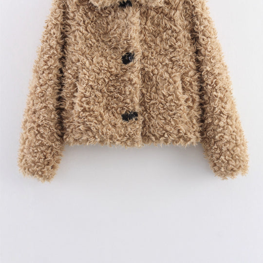 Damen kuschelige Teddyjacke Fudus