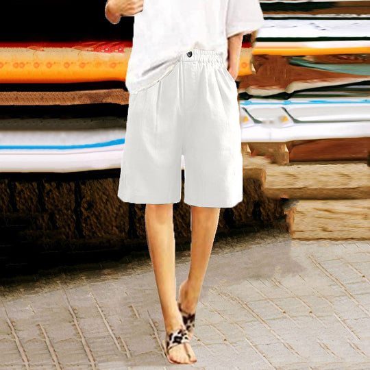 Damen lässige Leinen-Shorts Fudus