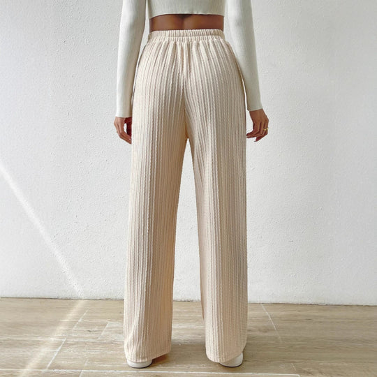 Damen Komfortable Weite Freizeithosen im Ripp-Design Fudus