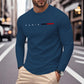 Herren Langarm T-Shirt mit modernem Paris-Druck und elastischem Saum Fudus