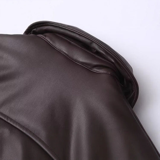 Damen Lässig geschnittene Kunstlederjacke mit komfortablem Bündchen Fudus