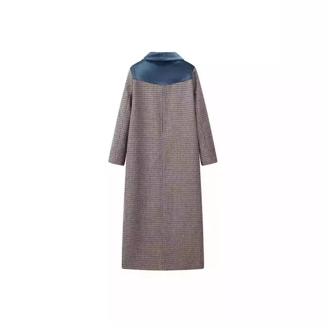 Damen modischer Longblazer mit samtigem Revers Fudus