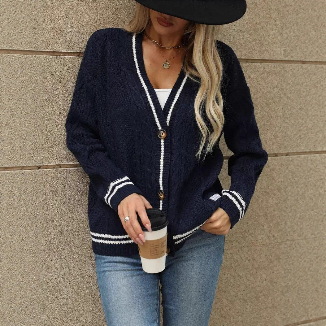 Damen Kuschelige Strickjacke mit markanten Knopfdetails Fudus