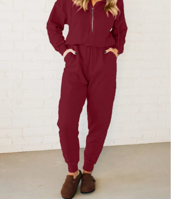 Damen Jumpsuit mit Stehkragen und funktionalen Taschen