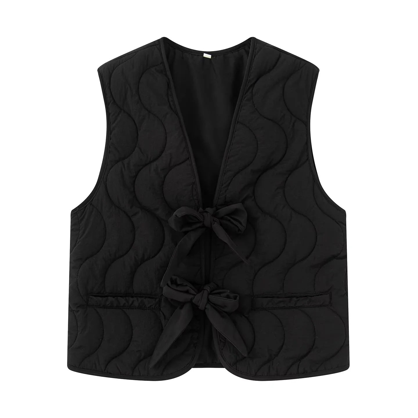 Damen gesteppte Weste mit praktischer Knopfverschlusstechnik und modischen Details Fudus