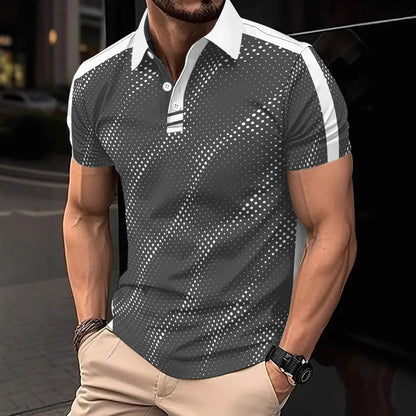 Herren Modern Graphic Performance Polo-Shirt