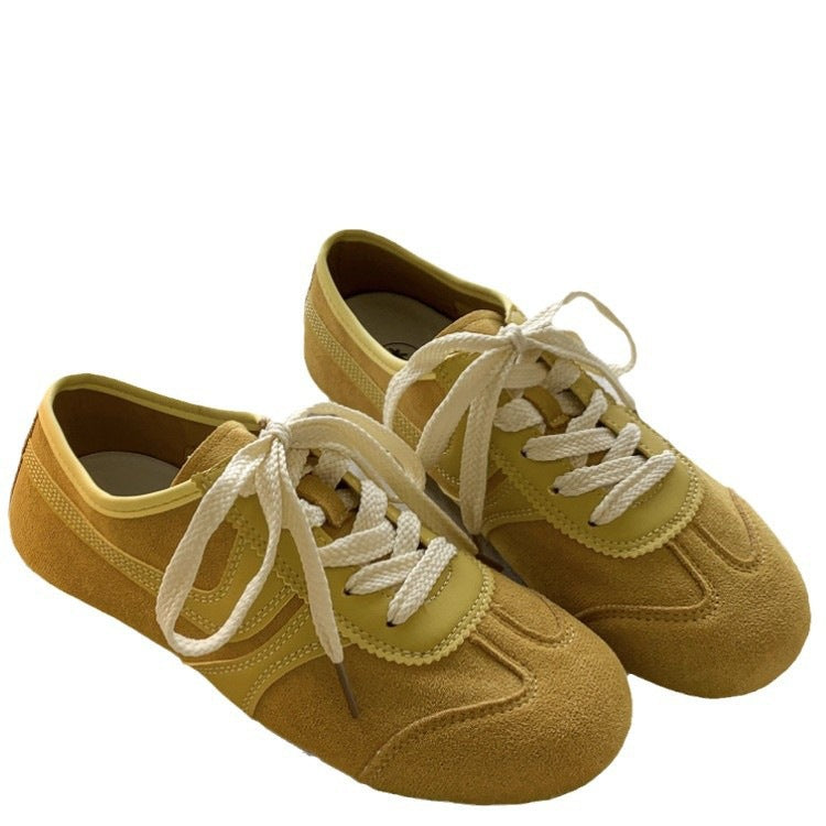 Damen Sportliche Sneakers Aus Veloursleder Mit Weicher Sohle