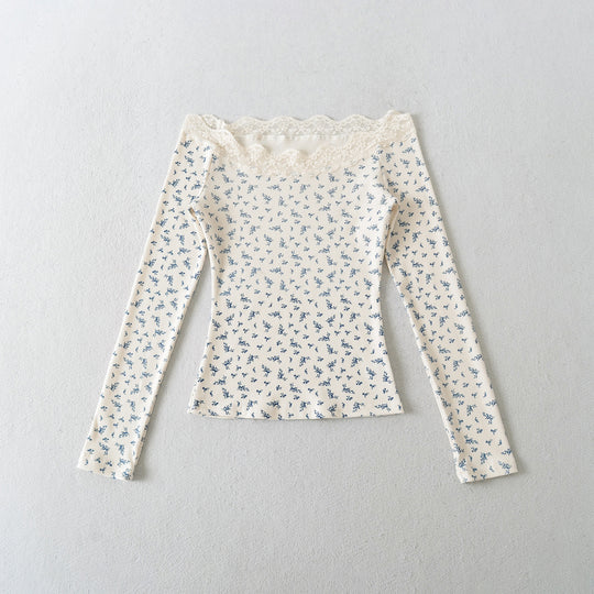 Damen Langarmoberteil mit Spitze