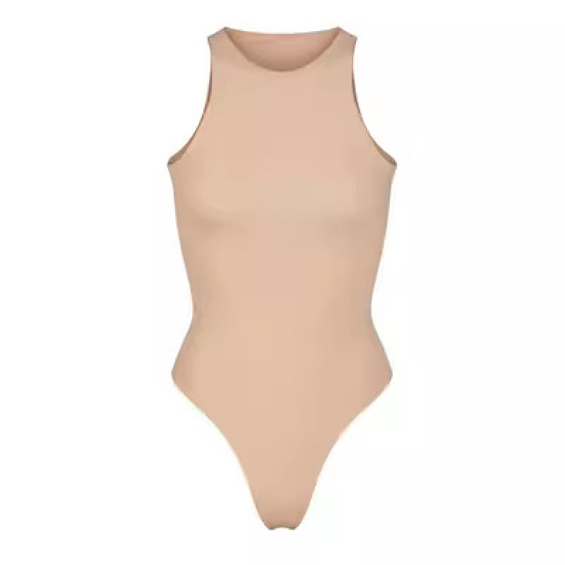 Damen Body Sportlich Hoher Hals Elegant Schlicht Dehnbar