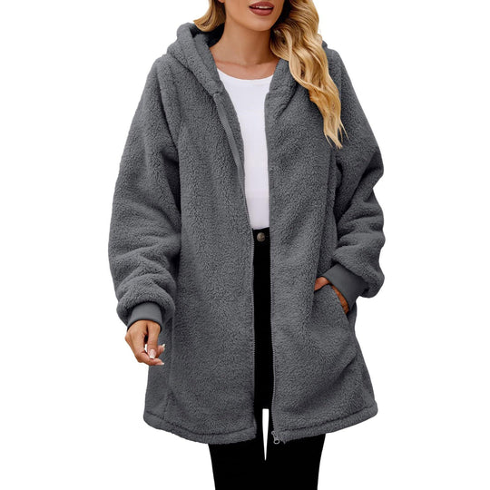 Damen Kuscheljacke aus hochwertigem Teddy-Fleece Fudus